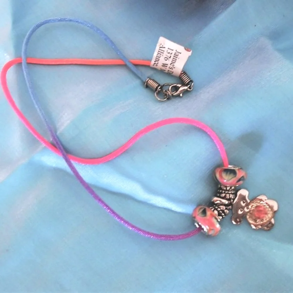 Girls' Teddy Bear & Heart Necklace & Earrings Set of 2 - Picture 4 of 9